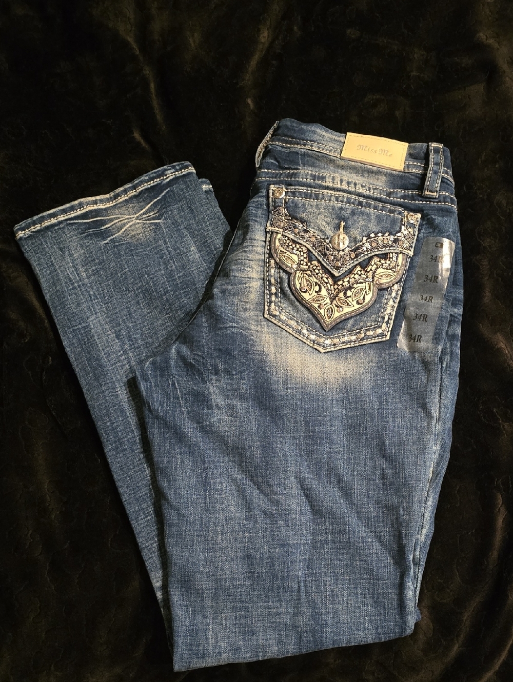 Miss Me Embellished Bootcut Jeans in Faded Blue - Women NWOT